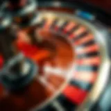 A detailed view of a roulette wheel highlighting its components.