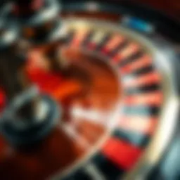 A detailed view of a roulette wheel highlighting its components.