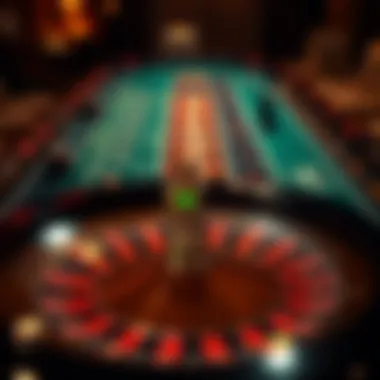 Roulette Table with Betting Options An overview of a roulette table displaying various betting options