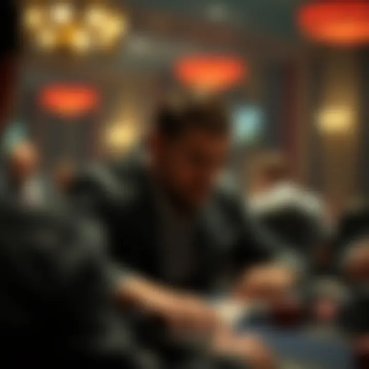 A player contemplating their next move in a poker game