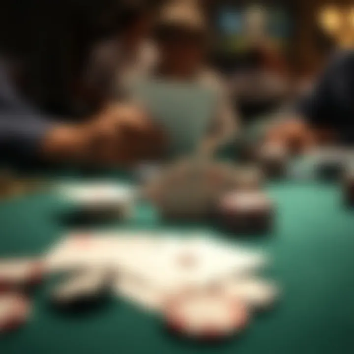 Illustration of a slowplay scenario with cards strategically placed