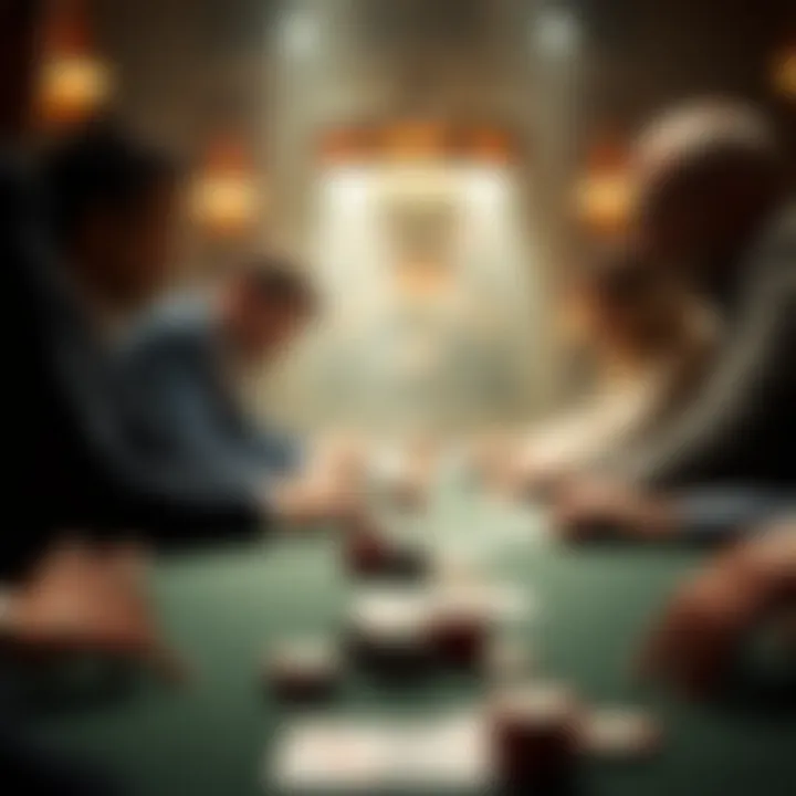 A poker table showcasing a tense moment of decision