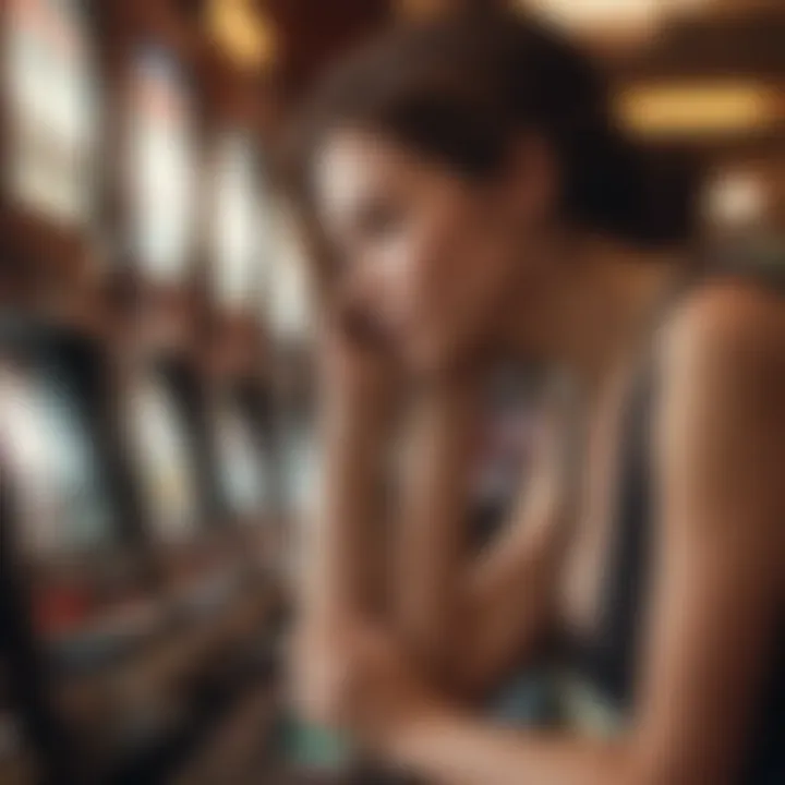 Player contemplating penny slot choices