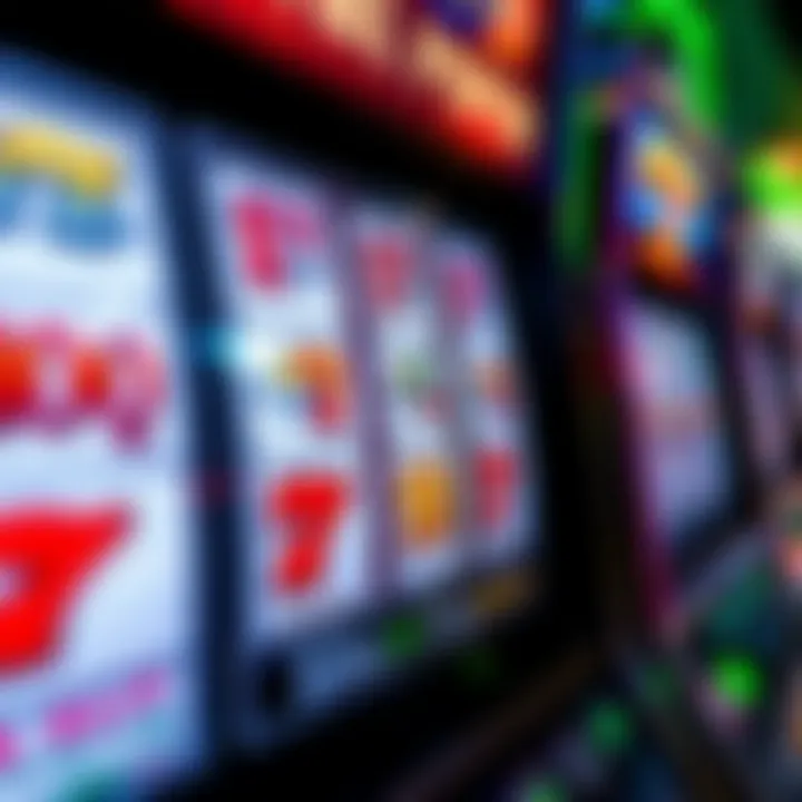 Close-up of a slot machine's paytable