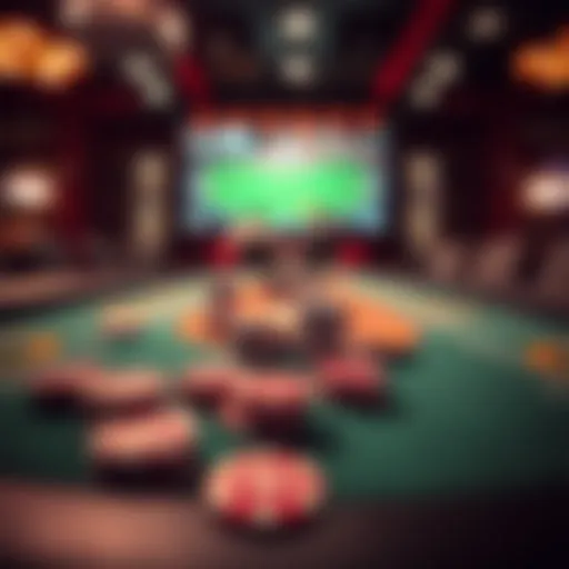 Dynamic online poker table with chips