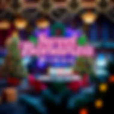 A festive backdrop showcasing the game's seasonal theme