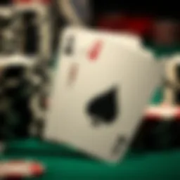 A deck of playing cards with an ace prominently displayed, symbolizing strategic advantage.