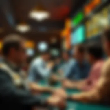 Betting Thrills: The Heart of the Experience A lively betting environment, capturing the excitement of placing bets on races