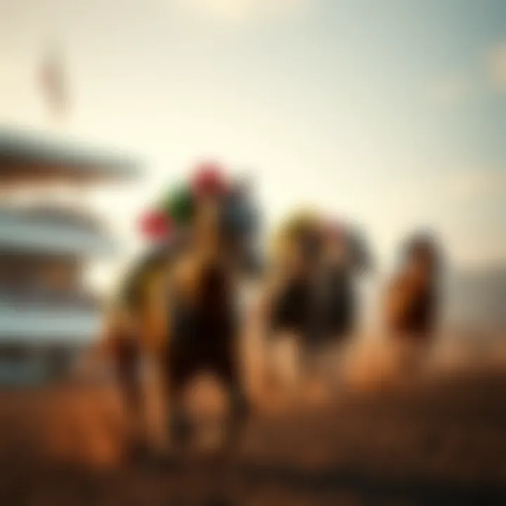 The Art of Racing: Speed and Skill A horse and jockey in action during a race, showcasing the intensity of competition