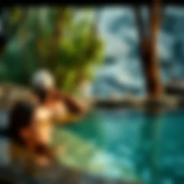 Serenity in Nature's Warmth Relaxing hot spring with natural surroundings, inviting visitors to unwind