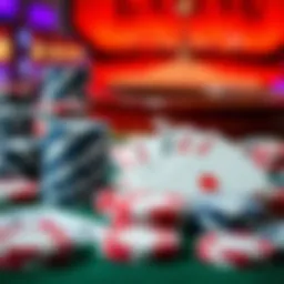 A collection of casino chips and cards