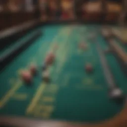 Craps table showcasing passline betting options