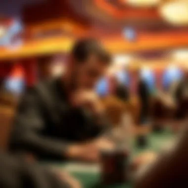 Player contemplating before making a bet