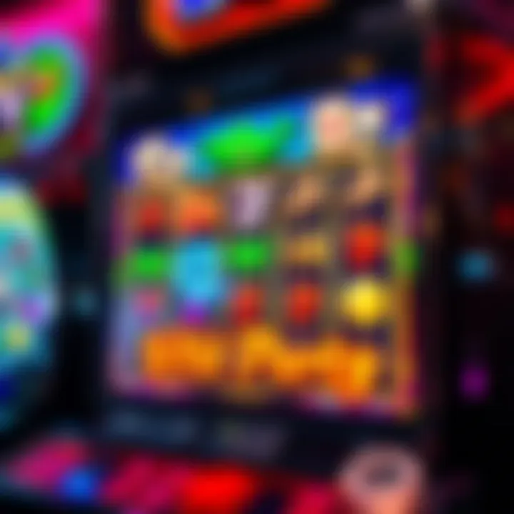 Gameplay screen of a wild party slot machine highlighting unique features and bonuses