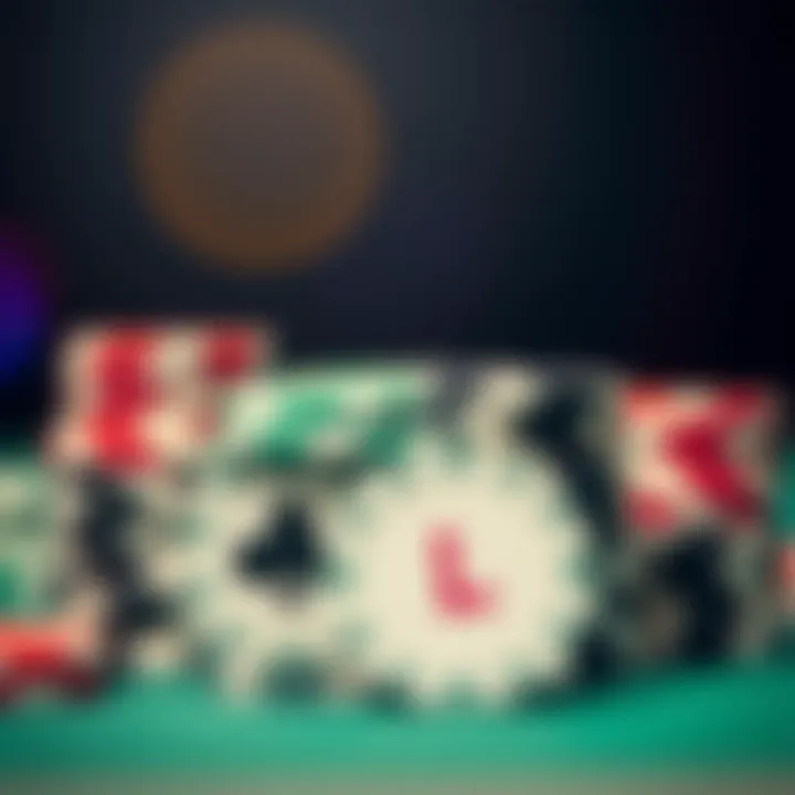 A collection of poker chips symbolizing luck and strategy